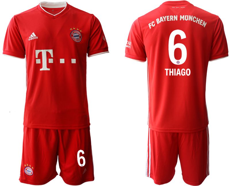 Men 2020-2021 club Bayern Munich home #6 red Soccer Jerseys->->Soccer Club Jersey